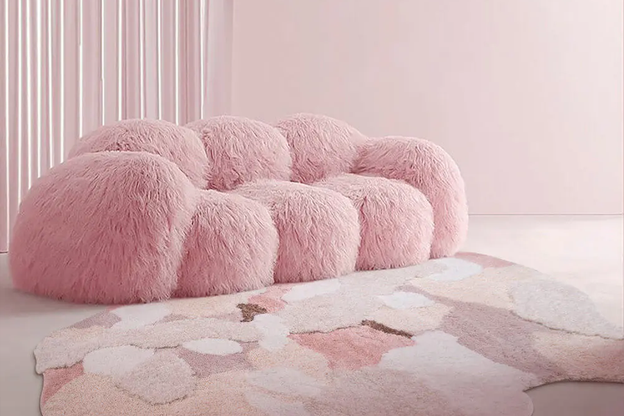 pink loveseat sofa